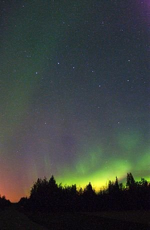 Die Aurora borealis oor Alaska.